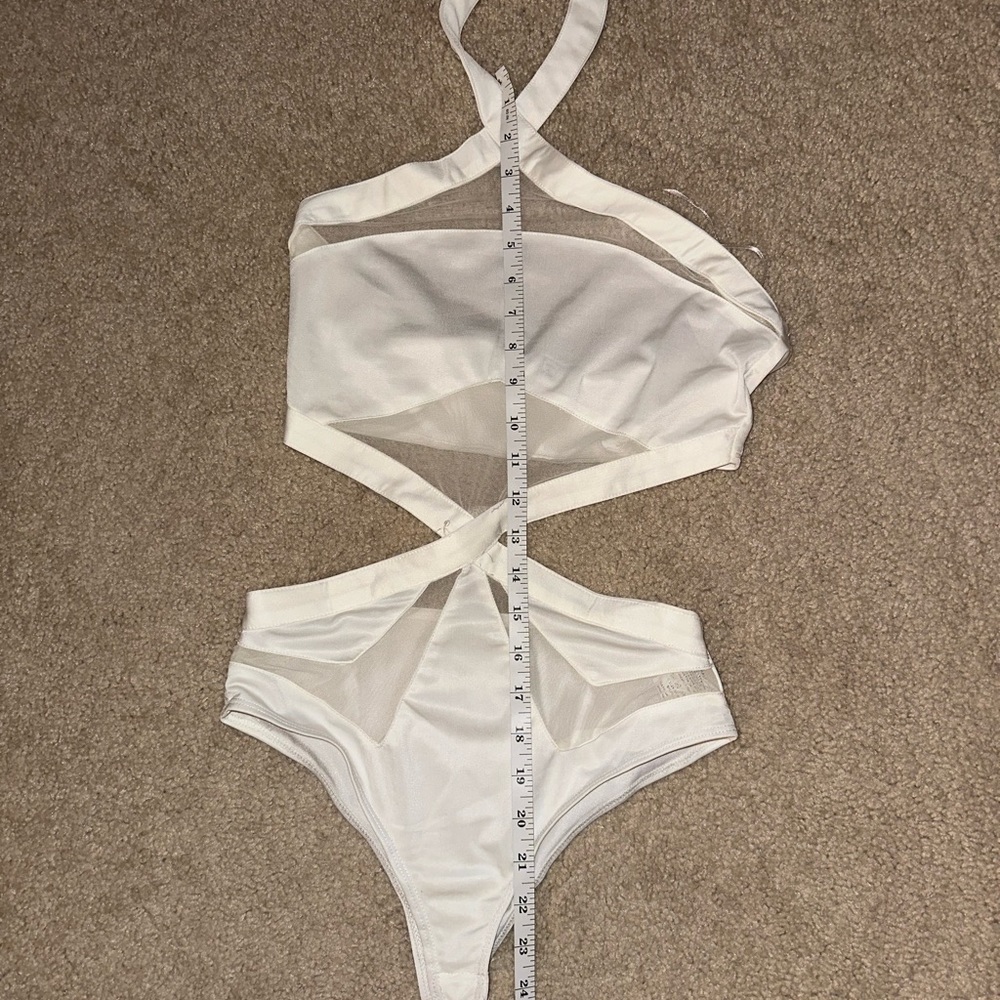 Adult Small Mesh White Sexy BodySuit